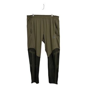 Nike Training Pants Mens XXL Olive Green Dri-FIT Slim Fit Geometric Graphic Zip